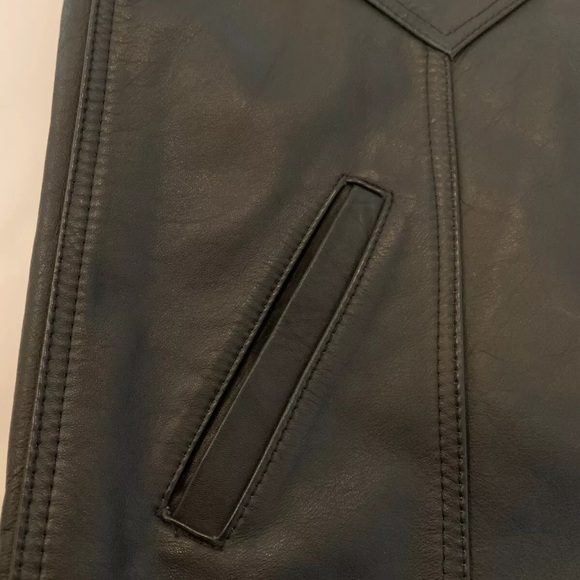 Moda En Piel Men’s Cowboy/Biker Style Black Leather Vest Size 42 Made In Mexico - Picture 3 of 9